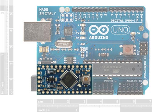 Arduino Pro Mini ve Arduino Uno R3 karşılaştırması